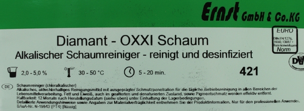 Desinfektionsreiniger Diamant - OXXI - Schaum 12,5 kg Kanister